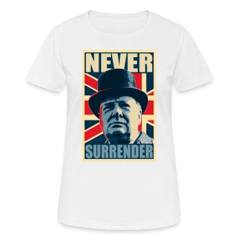 Winston Churchill Never Surrender Propaganda - Women's Breathable T-Shirt - white - Front - AI Model Female 172 dark (172cm)