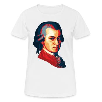 Wolfgang Amadeus Mozart - Frauen T-Shirt atmungsaktiv - Weiß - Vorne - AI Model Female 172 dark (172cm)