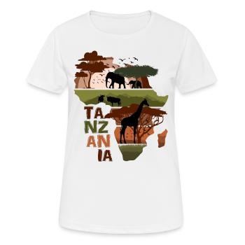 Tansania Afrika Sonnenuntergang - Frauen T-Shirt atmungsaktiv - Weiß - Vorne - AI Model Female 172 dark (172cm)
