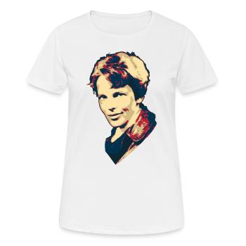 Amelia Earhart - Frauen T-Shirt atmungsaktiv - Weiß - Vorne - AI Model Female 172 dark (172cm)
