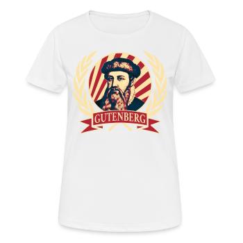 Johannes Gutenberg - T-shirt respirant Femme - blanc - Devant - AI Model Female 172 dark (172cm)