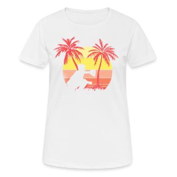 Catcher de béisbol Sunset Sunset de los 80 - T-shirt respirant Femme - blanc - Devant - AI Model Female 172 dark (172cm)