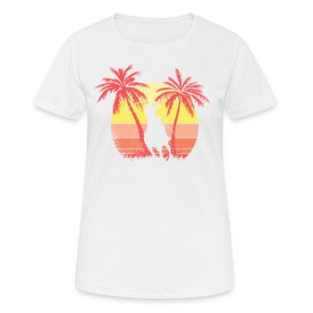 Lasso Horse Summer Sunset 80s Palm - Women's Breathable T-Shirt - white - Front - AI Model Female 172 dark (172cm)