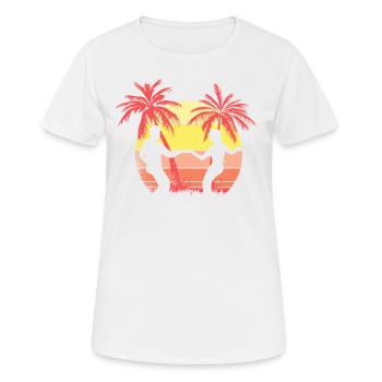Tanzpaar Sommer Sonnenuntergang 80s Palme - Frauen T-Shirt atmungsaktiv - Weiß - Vorne - AI Model Female 172 dark (172cm)