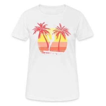 Gimnasta Chica en Balance Beam Summer Sunset 80s - T-shirt respirant Femme - blanc - Devant - AI Model Female 172 dark (172cm)