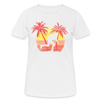 Roller Skater Girl Sunset Sunset de 80 años - T-shirt respirant Femme - blanc - Devant - AI Model Female 172 dark (172cm)
