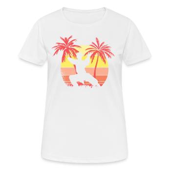Artes marciales Sunset Sunset 80s Palm - T-shirt respirant Femme - blanc - Devant - AI Model Female 172 dark (172cm)
