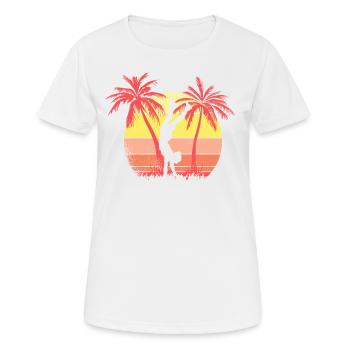 Hand Stand Girl Sunset Sunset Sunset 80s Palm - T-shirt respirant Femme - blanc - Devant - AI Model Female 172 dark (172cm)