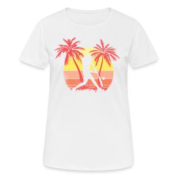 Softbol Homerun Hit Girl Sunset de verano de los - T-shirt respirant Femme - blanc - Devant - AI Model Female 172 dark (172cm)