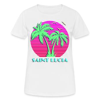 St. Lucia - Frauen T-Shirt atmungsaktiv - Weiß - Vorne - AI Model Female 172 dark (172cm)