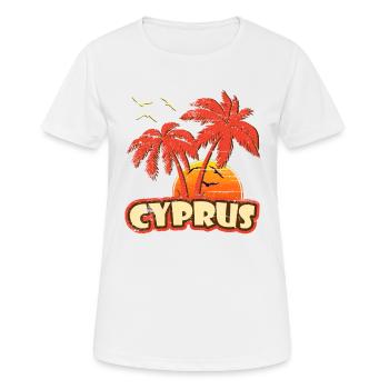 Cyprus Vintage Sunset - Women's Breathable T-Shirt - white - Front - AI Model Female 172 dark (172cm)