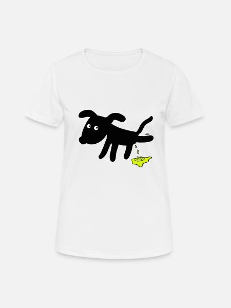 Dog pees dogs - Women's Breathable T-Shirt - white