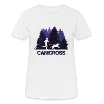 Canicross, jogging et sports canins sur le terrain - T-shirt respirant Femme - blanc - Devant - AI Model Female 172 dark (172cm)