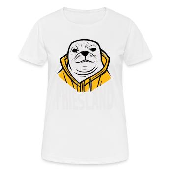 Frise, Freche Robbe avec frise - T-shirt respirant Femme - blanc - Devant - AI Model Female 172 dark (172cm)