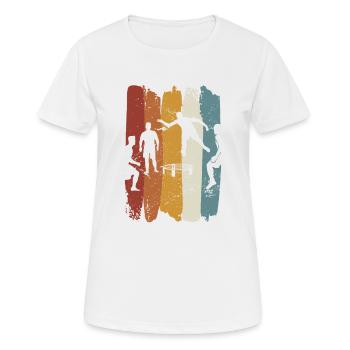 Retro vintage Roundnet - Frauen T-Shirt atmungsaktiv - Weiß - Vorne - AI Model Female 172 dark (172cm)