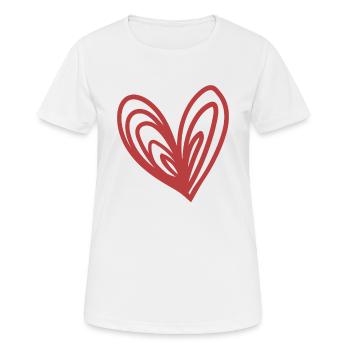 Gezeichnetes Herz, Romantischer Liebesbeweis - Frauen T-Shirt atmungsaktiv - Weiß - Vorne - AI Model Female 172 dark (172cm)