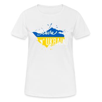 Slava Ukraini Ruhm der Ukraine - Frauen T-Shirt atmungsaktiv - Weiß - Vorne - AI Model Female 172 dark (172cm)