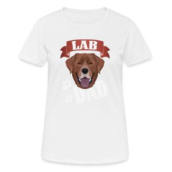 Schoko Labrador Dad, Hundepapa - Frauen T-Shirt atmungsaktiv - Weiß - Vorne - AI Model Female 172 dark (172cm)