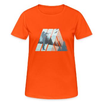 Jägerin, wundervolle Natur - Frauen T-Shirt atmungsaktiv - Neonorange - Vorne - AI Model Female 172 dark (172cm)