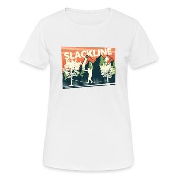 Slackline, Balance Sport - Frauen T-Shirt atmungsaktiv - Weiß - Vorne - AI Model Female 172 dark (172cm)