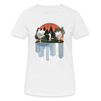 Slackline, Balance Sport - Frauen T-Shirt atmungsaktiv - Weiß - Vorne - AI Model Female 172 dark (172cm)