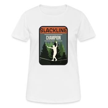 Slackline, Balance Sport - Frauen T-Shirt atmungsaktiv - Weiß - Vorne - AI Model Female 172 dark (172cm)