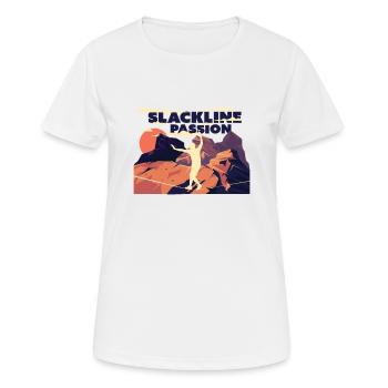 Slackline, Balance Sport - T-shirt respirant Femme - blanc - Devant - AI Model Female 172 dark (172cm)