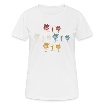 Retro vintage Slackline - Frauen T-Shirt atmungsaktiv - Weiß - Vorne - AI Model Female 172 dark (172cm)