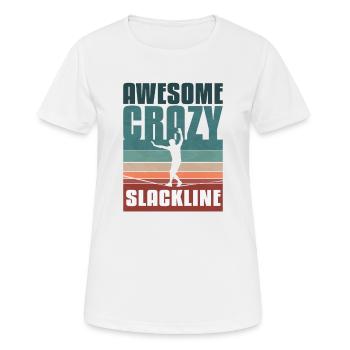 Slackline rétro vintage - T-shirt respirant Femme - blanc - Devant - AI Model Female 172 dark (172cm)