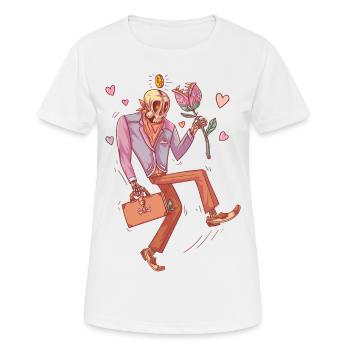 In love skeleton with carnivorous flower - Women's Breathable T-Shirt - white - Front - AI Model Female 172 dark (172cm)