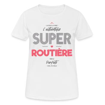 L authentique super routière - T-shirt respirant Femme - blanc - Devant - AI Model Female 172 dark (172cm)
