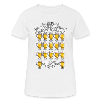 Bonne Saint-Patrick Boire de la bière - T-shirt respirant Femme - blanc - Devant - AI Model Female 172 dark (172cm)