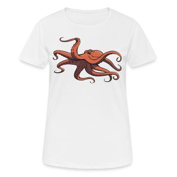 J’aime le poulpe - huit tentacules - calmar - T-shirt respirant Femme - blanc - Devant - AI Model Female 172 dark (172cm)