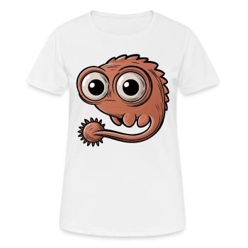 Drôle de petit monstre avec de grands yeux - T-shirt respirant Femme - blanc - Devant - AI Model Female 172 dark (172cm)