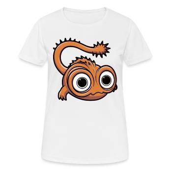 Drôle de petit monstre avec de grands yeux - T-shirt respirant Femme - blanc - Devant - AI Model Female 172 dark (172cm)
