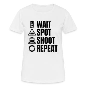 Attendre, photographier, répéter - T-shirt respirant Femme - blanc - Devant - AI Model Female 172 dark (172cm)