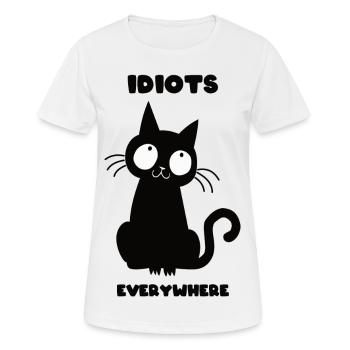 Idiots - Frauen T-Shirt atmungsaktiv - Weiß - Vorne - AI Model Female 172 dark (172cm)