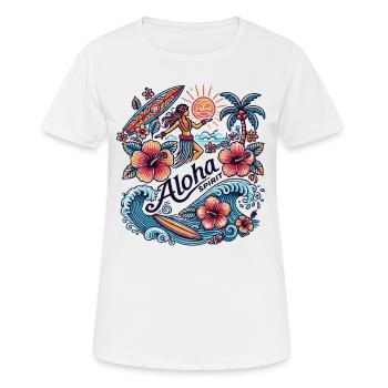 Aloha Spirit - Tropical Hula & Surf Design - T-shirt respirant Femme - blanc - Devant - AI Model Female 172 dark (172cm)
