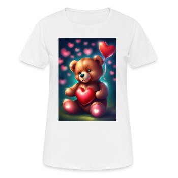 Heart balloons and teddy bear - Women's Breathable T-Shirt - white - Front - AI Model Female 172 dark (172cm)