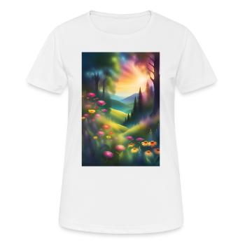 Wunderbares Waldgrafikdesign - Frauen T-Shirt atmungsaktiv - Weiß - Vorne - AI Model Female 172 dark (172cm)