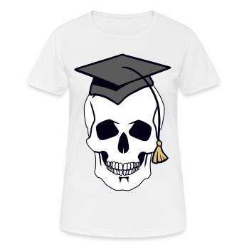 Skull Skull Creepy Student Uni Halloween - Women's Breathable T-Shirt - white - Front - AI Model Female 172 dark (172cm)