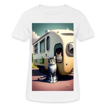 Die schönsten Erinnerungen entstehen beim Campen - Frauen T-Shirt atmungsaktiv - Weiß - Vorne - AI Model Female 172 dark (172cm)