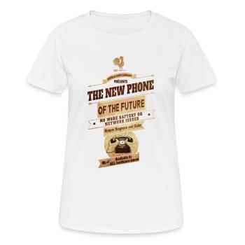 The new phone vintage - T-shirt respirant Femme - blanc - Devant - AI Model Female 172 dark (172cm)