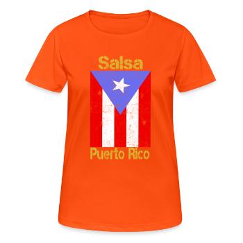 Tee shirt Cadeau Musique Latino Salsa de Puerto Rico - T-shirt respirant Femme - orange néon - Devant - AI Model Female 172 dark (172cm)