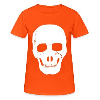 Crâne, Satan, squelette, tête, - T-shirt respirant Femme - orange néon - Devant - AI Model Female 172 dark (172cm)