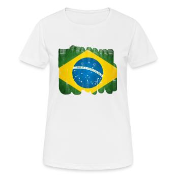 Brazil - Women's Breathable T-Shirt - white - Front - AI Model Female 172 dark (172cm)