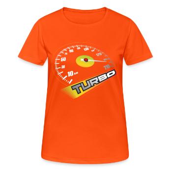 Tacho Turbo - Frauen T-Shirt atmungsaktiv - Neonorange - Vorne - AI Model Female 172 dark (172cm)