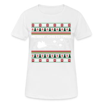 Ufo Noël laid - T-shirt respirant Femme - blanc - Devant - AI Model Female 172 dark (172cm)