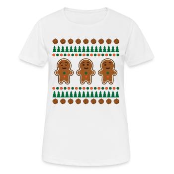 Noël moche pain d'épice - T-shirt respirant Femme - blanc - Devant - AI Model Female 172 dark (172cm)