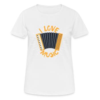 accordéon - T-shirt respirant Femme - blanc - Devant - AI Model Female 172 dark (172cm)
